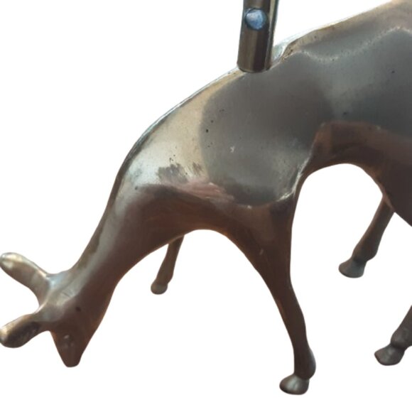 Vintage Brass Stag Deer Set Of 2 Candlestick Holders. Holiday. Decor - Picture 3 of 7